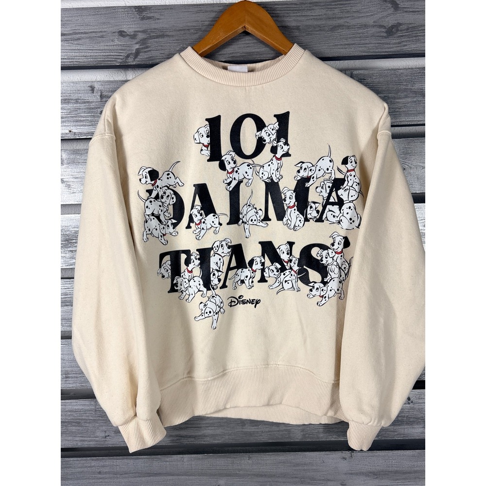 Zara Disney 101 Dalmatians Sweatshirt Cream Pullover Girls 13-14 Women XS